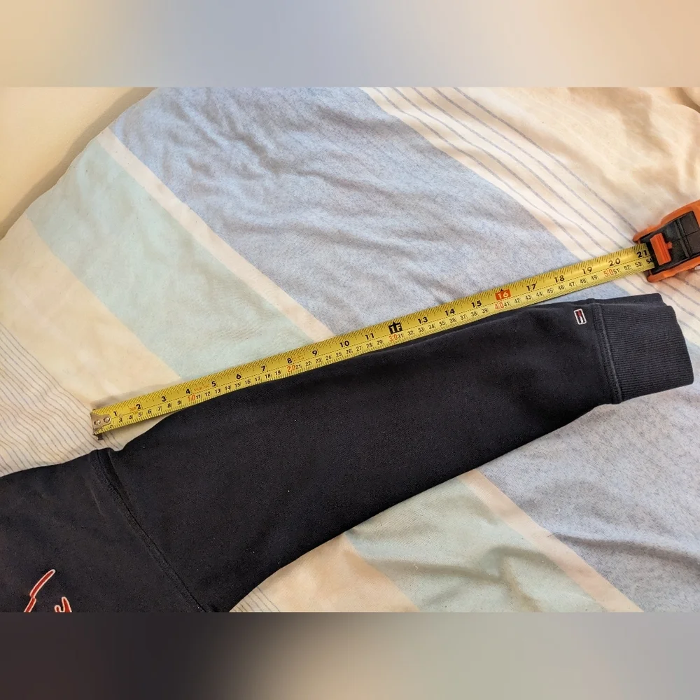 Navy Blue Tommy Jeans Zip Up Sweater with Hood and Red Stripe - Picture 7 of 9